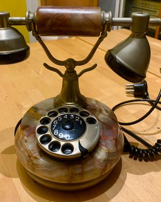 Telefono vintage in onice e ottone anni ‘70