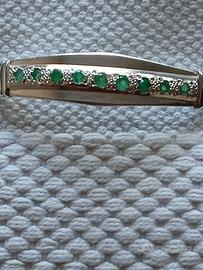 bracciale argento e smeraldi 