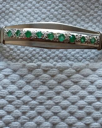 bracciale argento e smeraldi 