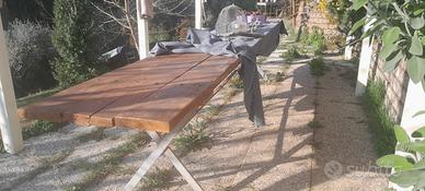 Tavolo 12 persone legno e ferro battuto