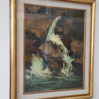 Quadro con cascata firmato 