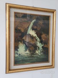 Quadro con cascata firmato 
