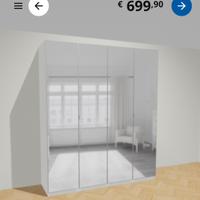 Armadio Pax Ikea 4 ante a specchio