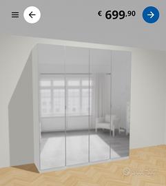 Armadio Pax Ikea 4 ante a specchio