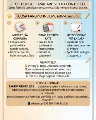 Organizzazione budget familiare e spese di casa 