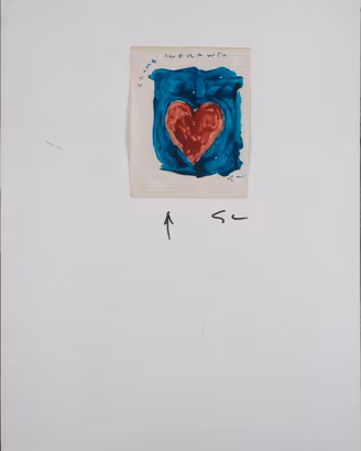 Dipinto Pop Art "Cuore" 70x50 cm – Scuola Romana