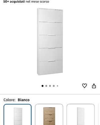 Scarpiera slim con 5 ribalte