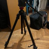 Treppiede Manfrotto 755B + testa 501 + borsa