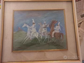 dipinto Pulcinella a Cavallo di Eliseo Salino