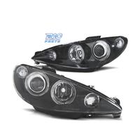 FARI PEUGEOT 206 98-09 ANGEL EYES FONDO NERO