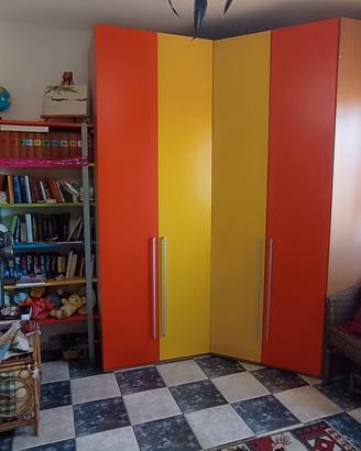 Armadio angolare, libreria 