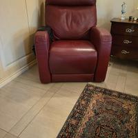 Poltrona relax pelle bordeaux 