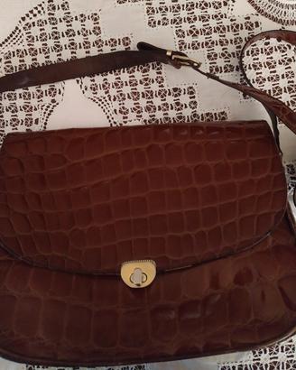Borsa vintage Silvano Biagini pelle cocco