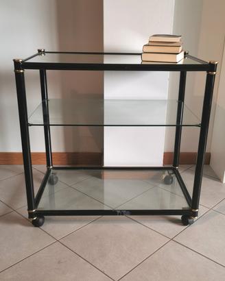 carrello con piani  in vetro anni 80