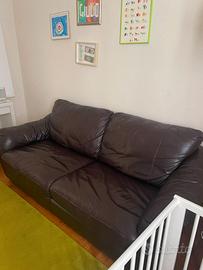 Divano letto in pelle