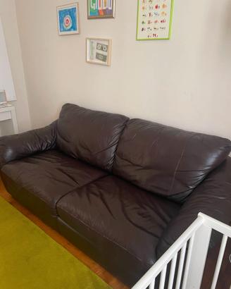 Divano letto in pelle