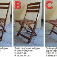 sedie pieghevoli per giardino e terrazzo in legno