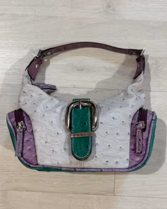 Borsetta vintage in pelle effetto struzzo Guess