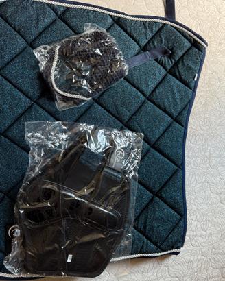 Equitazione set sottosella cuffia stinchiere