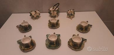 SET SERVIZIO DA TÈ/CAFFÈ PAGURO ANNI '60 CERAMICA