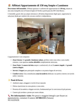 Appartamento di 150 mq, composto da 3 camere
