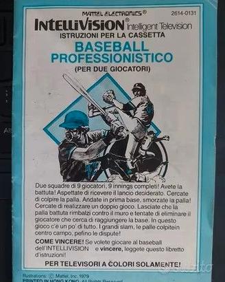 Libretto Intellivision - Baseball Professionistico