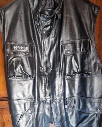 Gilet biker vera pelle vintage