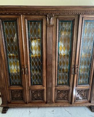 Grande credenza vetrina 4 ante rinascimentale