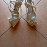scarpe da sposa in raso bianco