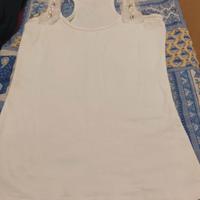 top bianco con perline 