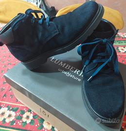 Polacchini Geox blu in pelle scamosciata da uomo