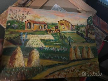 Quadri dipinti su olio tela