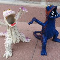 mostriciattoli di gomma vintage, 5 l'uno