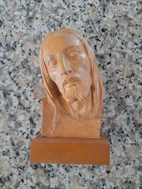 Statuetta in legno volto di Cristo