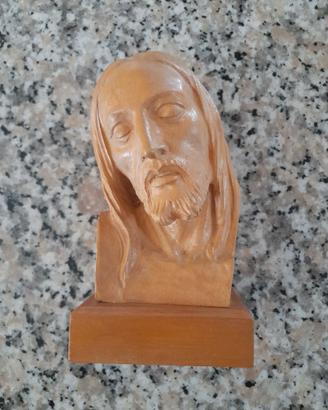 Statuetta in legno volto di Cristo