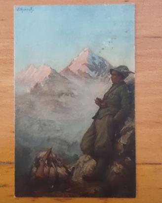 Cartolina Militare 1941 - Alpino in montagna