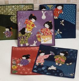 Set 5 Sottobicchieri in Tessuto – Stile Giapponese