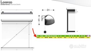Schermo Proizione Elettrico_Mod Lorenzo 160x160cm