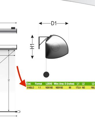 Schermo Proizione Elettrico_Mod Lorenzo 160x160cm