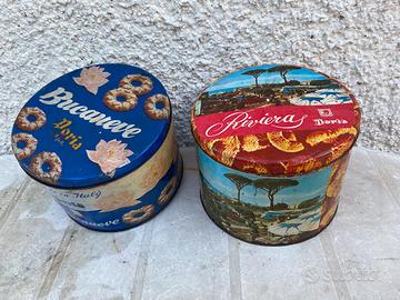 Scatola biscotti in latta vintage Bucaneve Doria