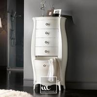 Cassettiera bianca madreperla con ribalta.