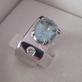 Anello fascione oro bianco 18k 