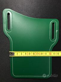 Cintura portaoggetti in pelle verde Nuovo