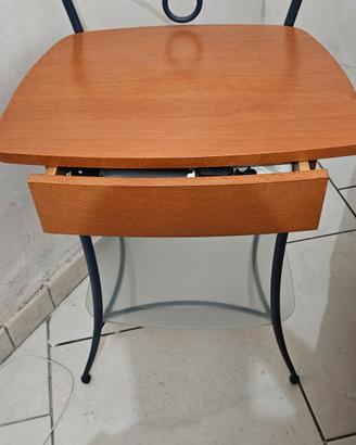 comodino Bontempi in ferro battuto blu
