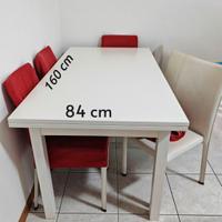 Tavolo Bianco Allungabile (fino a 238cm) + 4 Sedie
