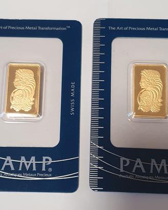 coppia lingottini oro 24k 10grammi