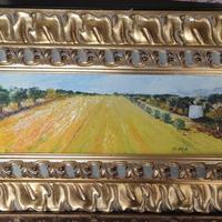 Quadro cornice pittura paesaggio misura 29 x 50