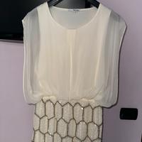 Vestito panna con paillettes