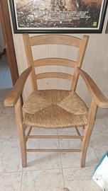 sedia capotavola con braccioli in legno