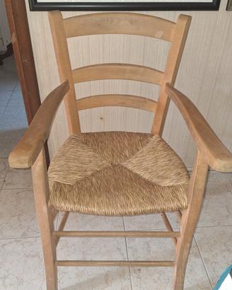 sedia capotavola con braccioli in legno